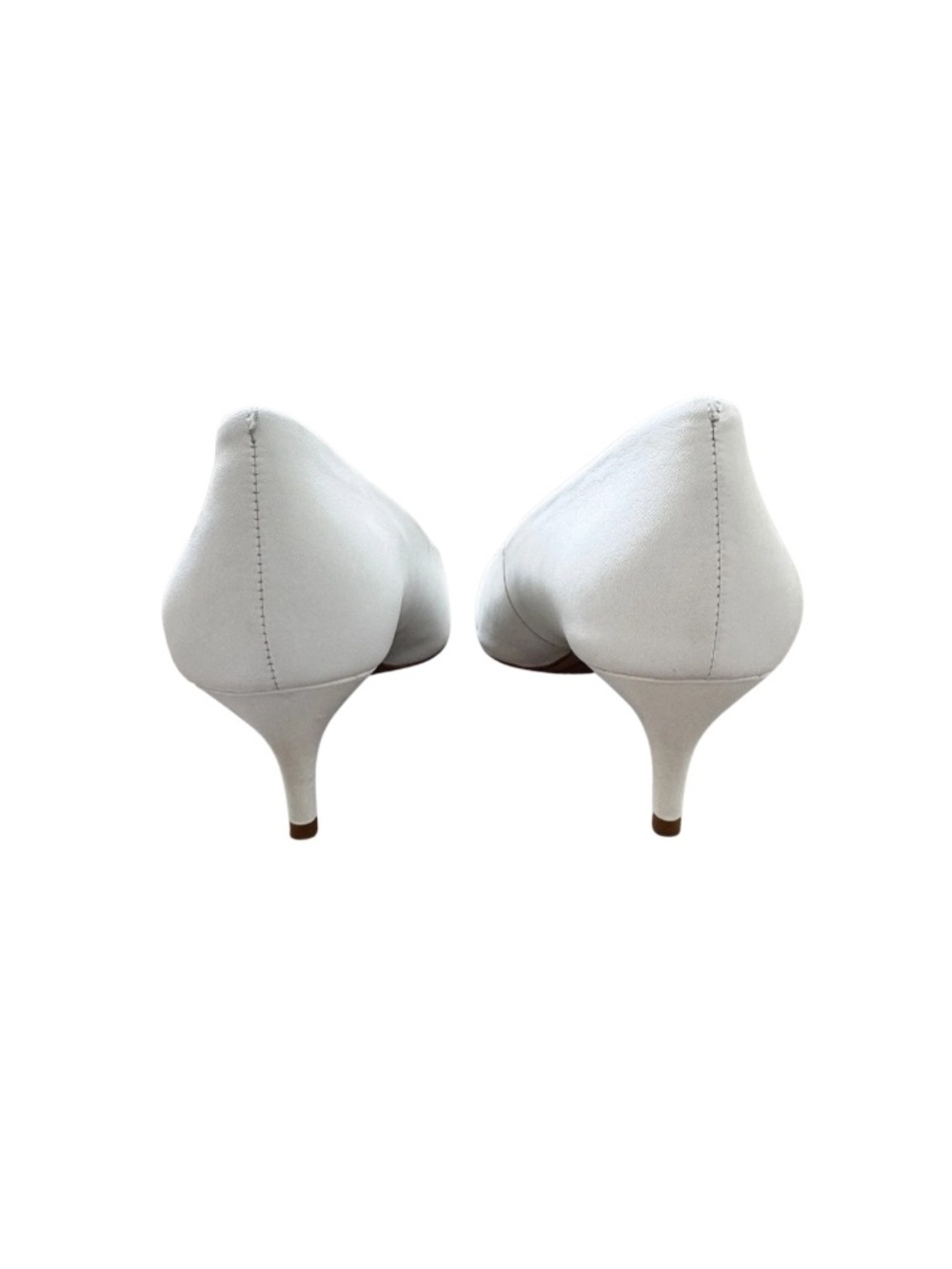 π€ Alex Marie White Leather Kitten Heel Pumps Size 10 NIB - Picture 5 of 8